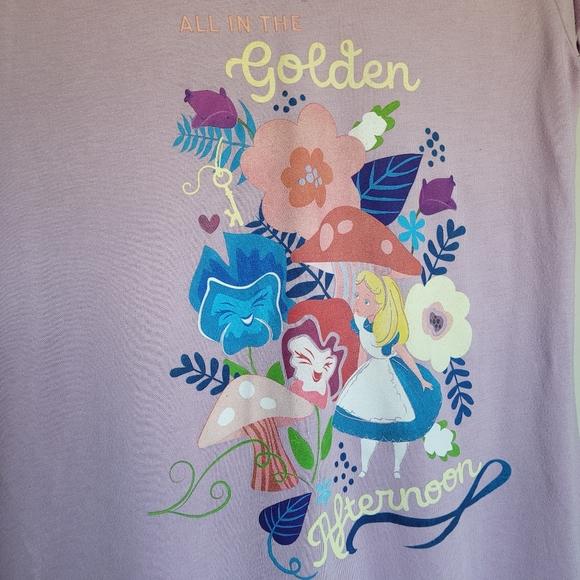 ALICE IN WONDERLAND Lightweight Purple V-Neck Junior Women's XXL T-shirt DISNEY - Picture 8 of 8